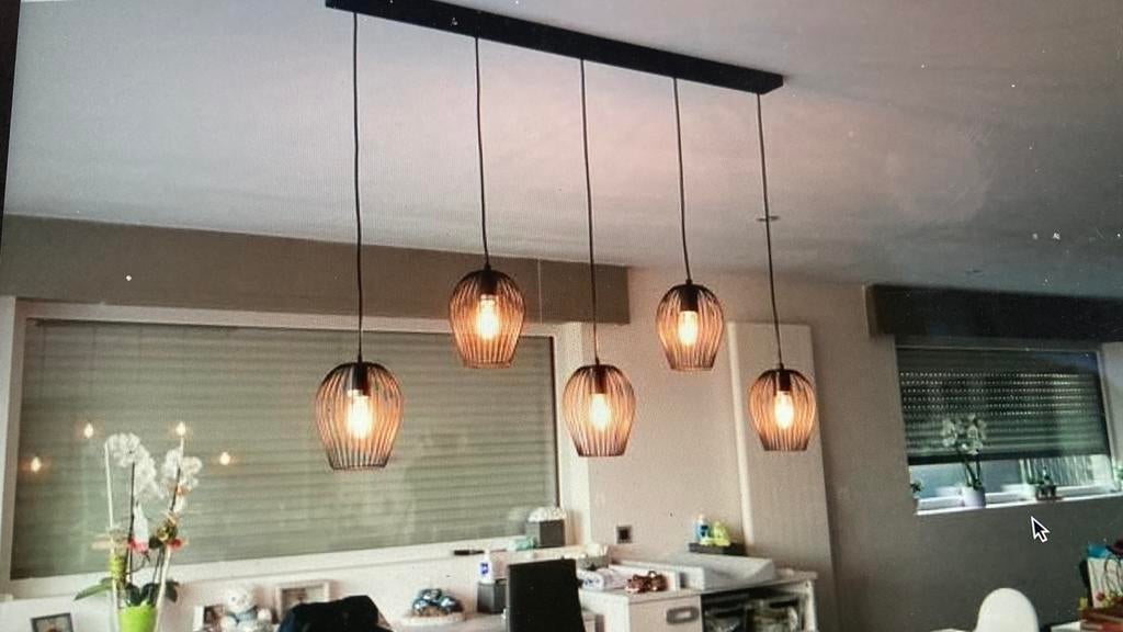 Hanglamp zwart metaal, Ophalen of Verzenden, Zo goed als nieuw, Metaal, Minder dan 50 cm