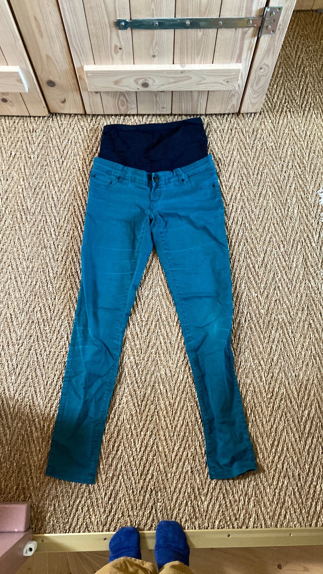MamaLicious positiebroek zeegroen turquoise maat S, Ophalen of Verzenden, Zo goed als nieuw, Maat 36 (S), Broek of Spijkerbroek