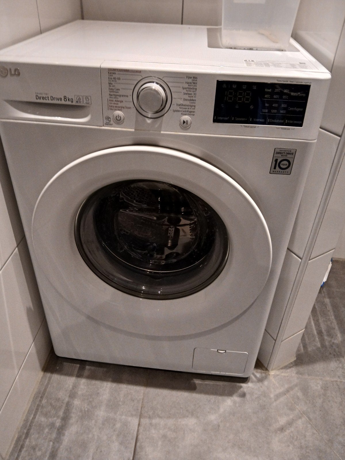 LG Inverter Direct Drive 8kg Wasmachine, 1200 tot 1600 toeren, 8 tot 10 kg, Ophalen of Verzenden, Zo goed als nieuw