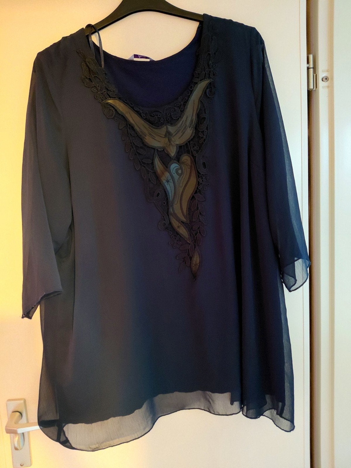 Donker Blauw Shirt Maat 52 gedragen, Ophalen of Verzenden, Blauw, Shirt of Top