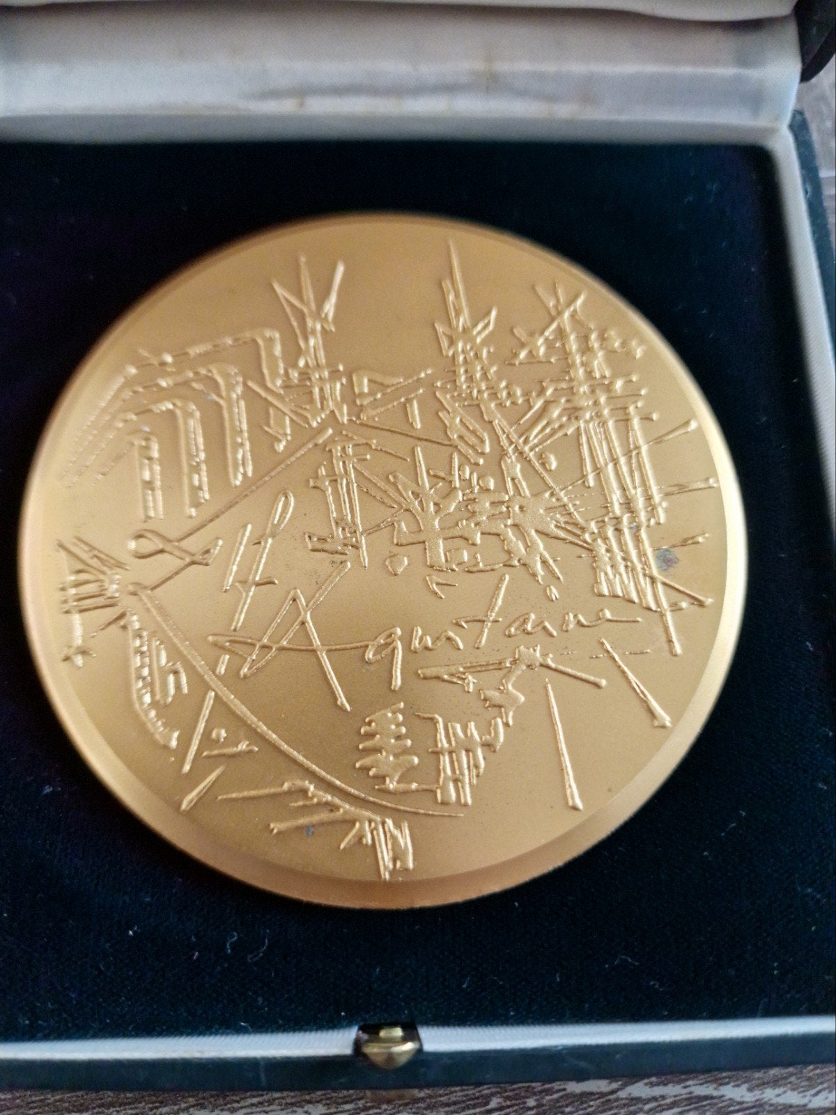Zeldzame Georges Mathieu Kunstmedaille "Aquitaine" (1980), Verzenden, Brons, Buitenland