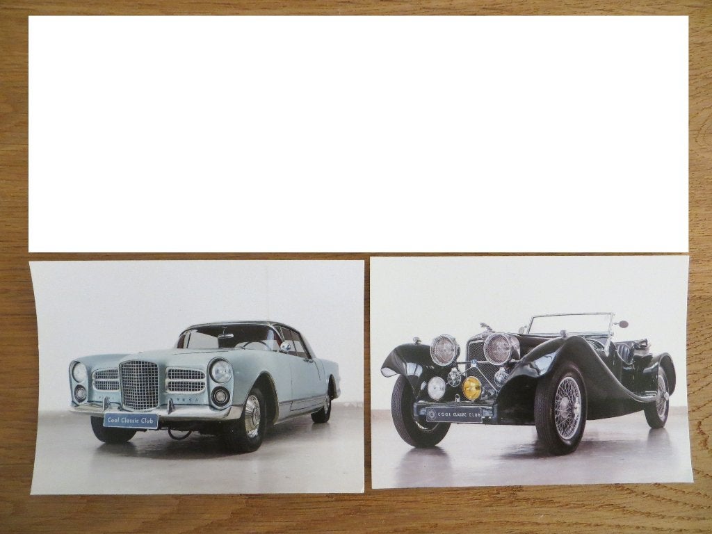 Ansichtkaarten Facel Vega, Jaguar SS 100 1938, Ophalen of Verzenden, Nieuw, Overige merken
