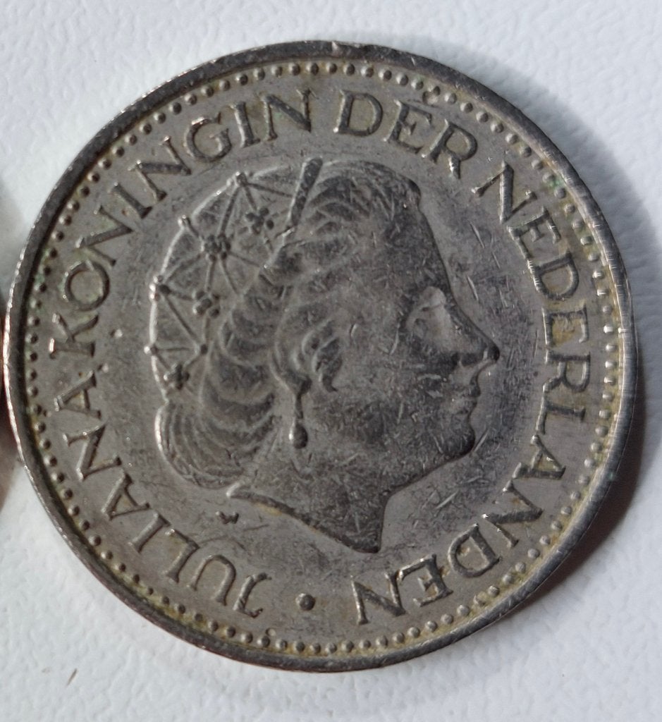 Gulden nikkel fl.1,- Nederland Juliana uit 1972, Ophalen of Verzenden, Koningin Beatrix, 1 gulden, Zilver