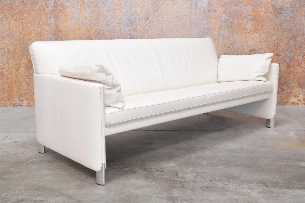 ZGANieuw! gebroken witte leren Jori So Good design bank, Jori, 150 tot 200 cm, Driepersoons, Ophalen of Verzenden