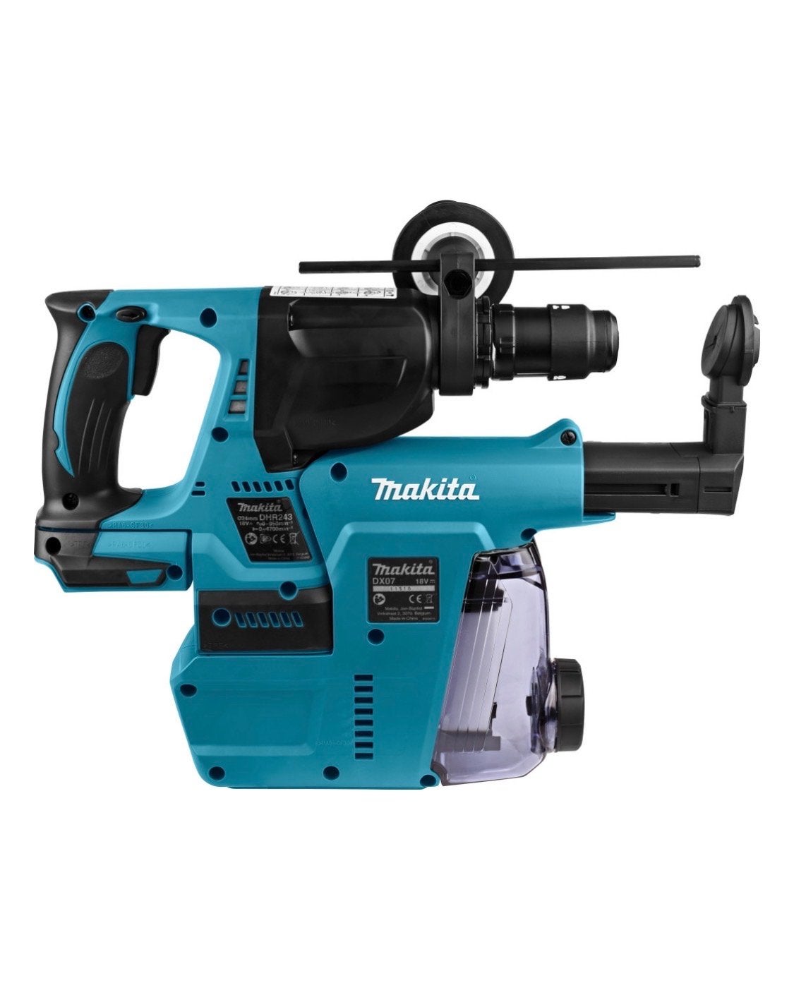 Makita DHR243 Boorhamer met stofafzuiging, Doe-het-zelf en Verbouw, 600 watt of meer, Boor- en/of Breekhamer, Nieuw, Ophalen of Verzenden
