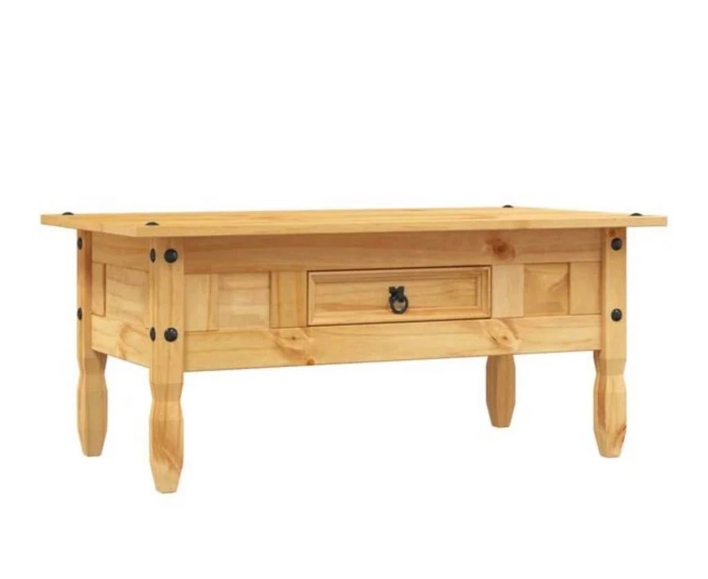Salontafel van grenenhout met lade, Huis en Inrichting, Tafels | Salontafels, Ophalen, 100 tot 150 cm, Nieuw, 50 tot 100 cm