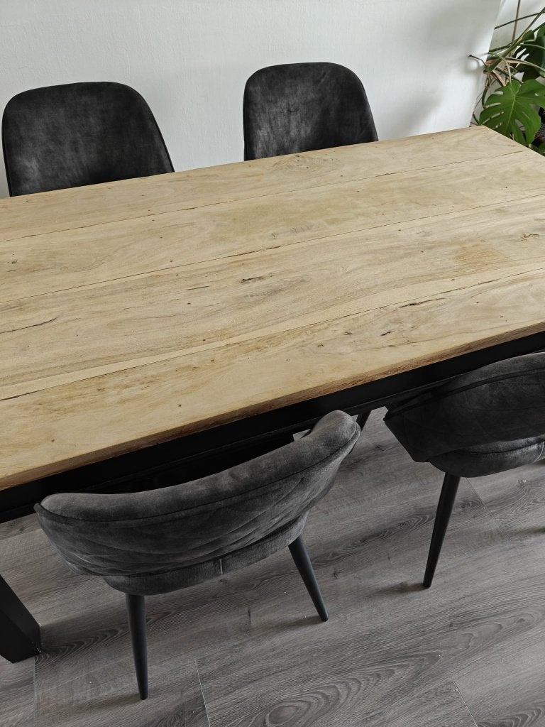 Onbewerkte houten tafel 180x90x75 cm, Huis en Inrichting, Ophalen, Gebruikt, 50 tot 100 cm, Vijf personen of meer