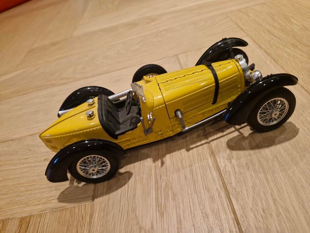 Burago Bugatti Type 35 1925 - Gele Modelauto, Ophalen of Verzenden