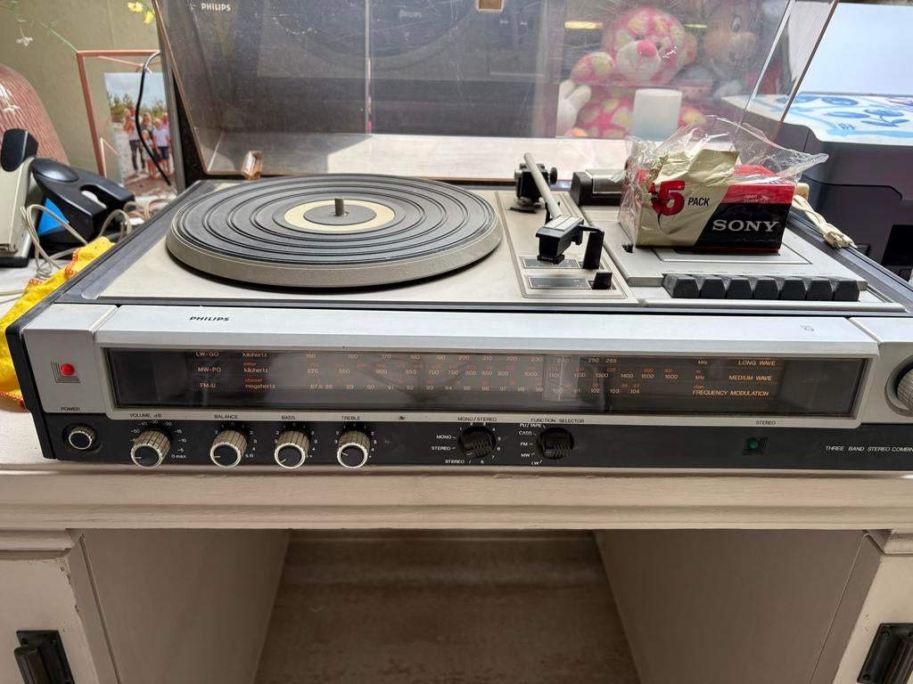 Vintage Philips Stereo Combinatie met Platenspeler en Casset, Ophalen, Gebruikt, Overige merken