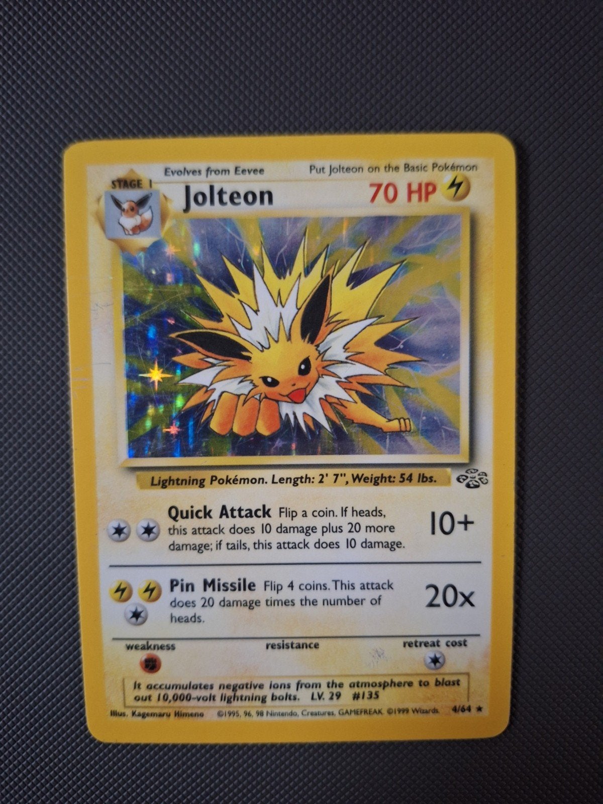 jolteon jungle holo - vintage pokemon, Ophalen of Verzenden, Zo goed als nieuw