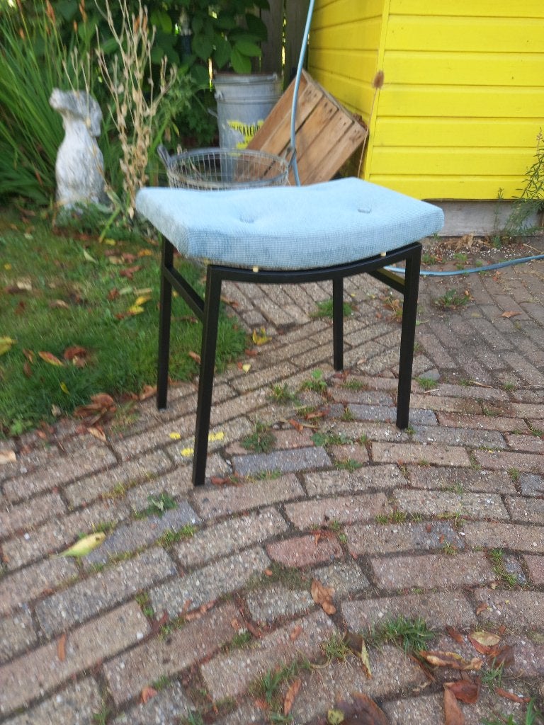 Retro kruk met nieuwe stof, Ophalen of Verzenden, Huis en Inrichting