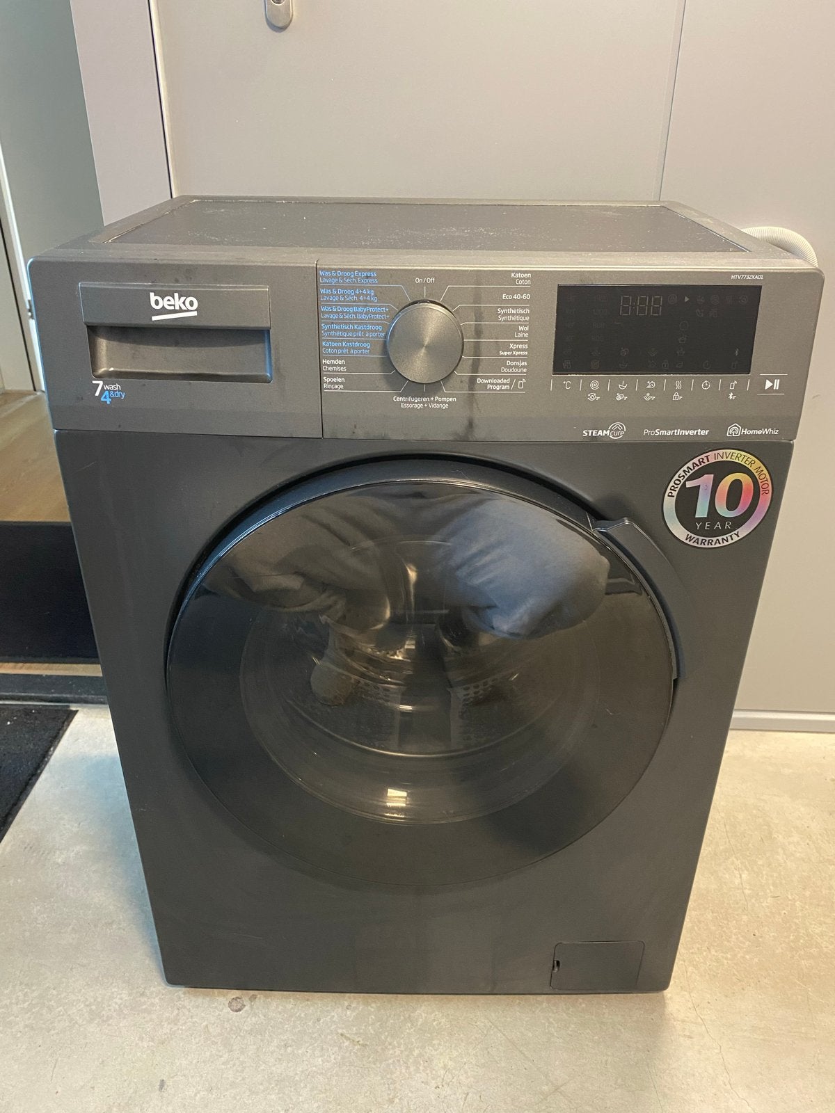 Beko HTV7732XA01 - SteamCure - Was-droogcombinatie, Witgoed en Apparatuur, Ophalen, Gebruikt, Voorlader, Kort programma
