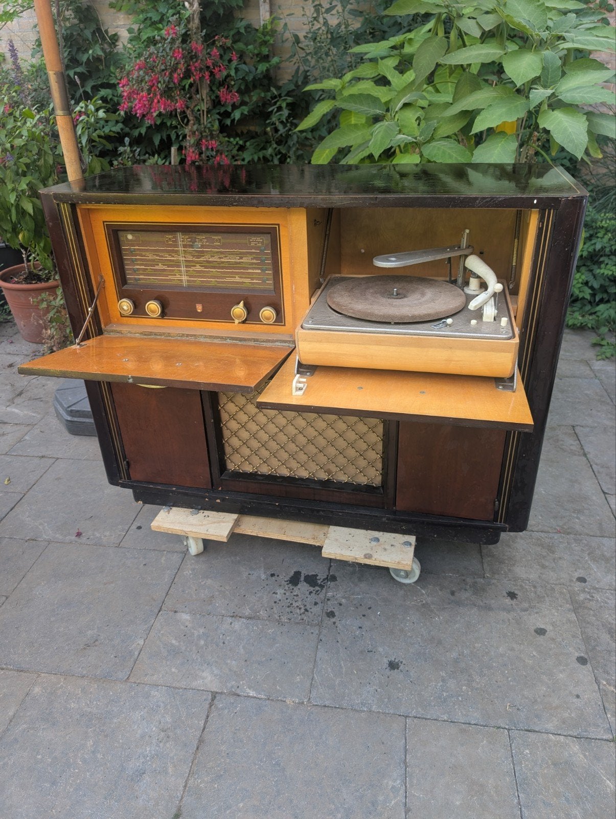 Vintage Platenspeler met Radio - Jaren '50/'60 Meubel, Audio, Tv en Foto, Platenspelers, Ophalen