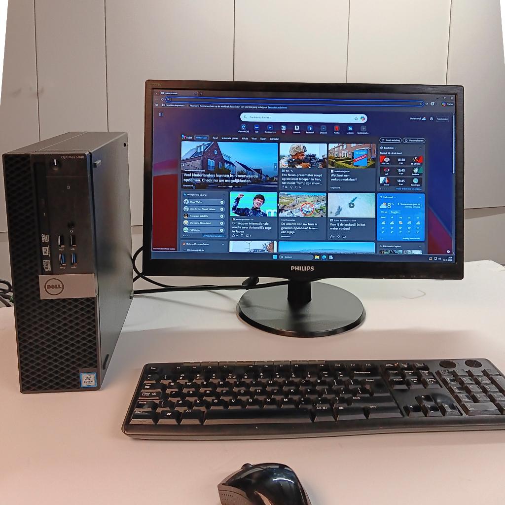 Dell Desktop Pc - wifi / Windows 11 + Office, Ophalen, Dell optiplex, Met monitor, 8 GB