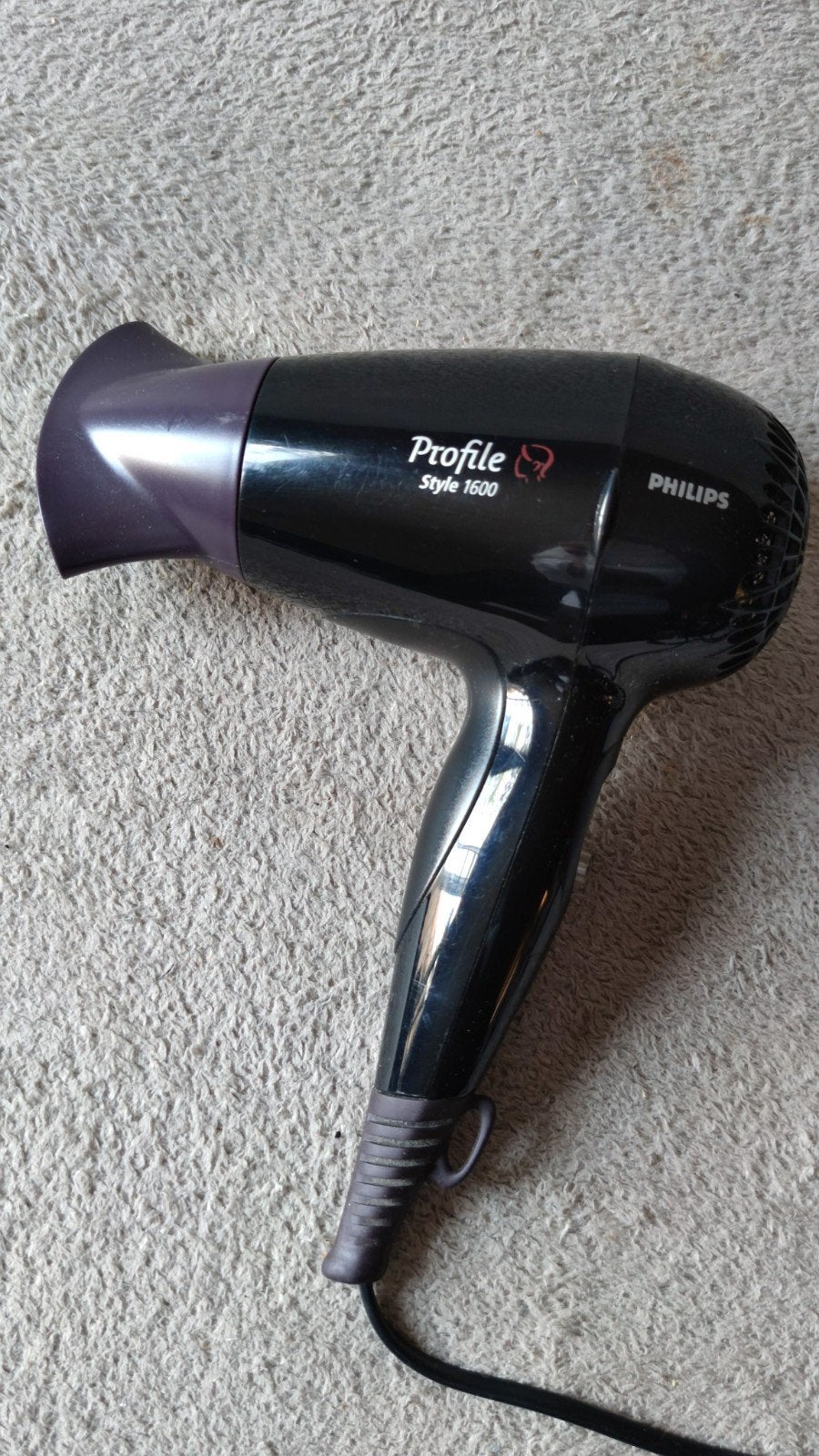 Philips Profile Style 1600 Föhn - Zwart, Ophalen of Verzenden, Gebruikt