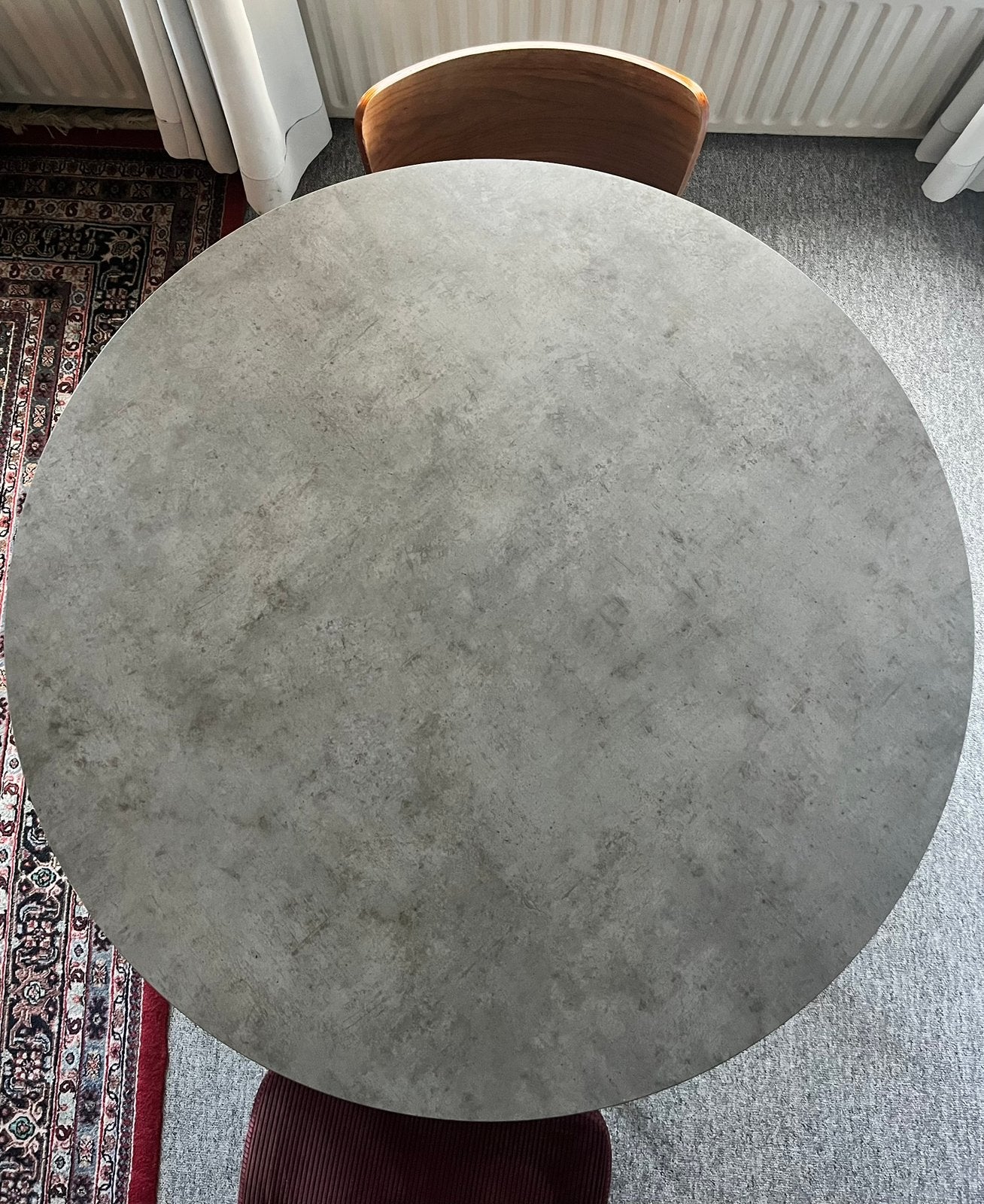 Eettafel stenen graniet / stenen / marmer look, Ophalen, Zo goed als nieuw, Rond, 100 tot 150 cm