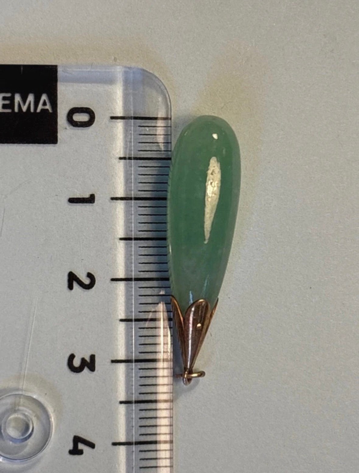 Vintage 9 karaat geelgouden hanger met jade, Verzenden, Zo goed als nieuw, Met edelsteen, Groen