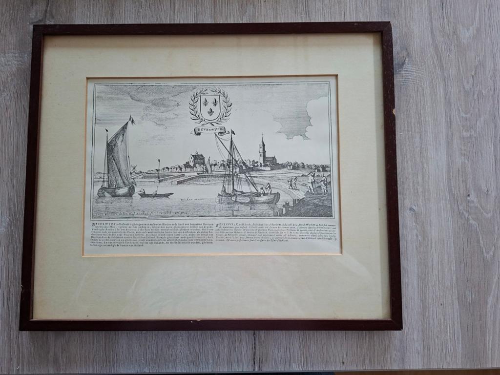 Historische kopergravure Beverwijk, Ophalen of Verzenden