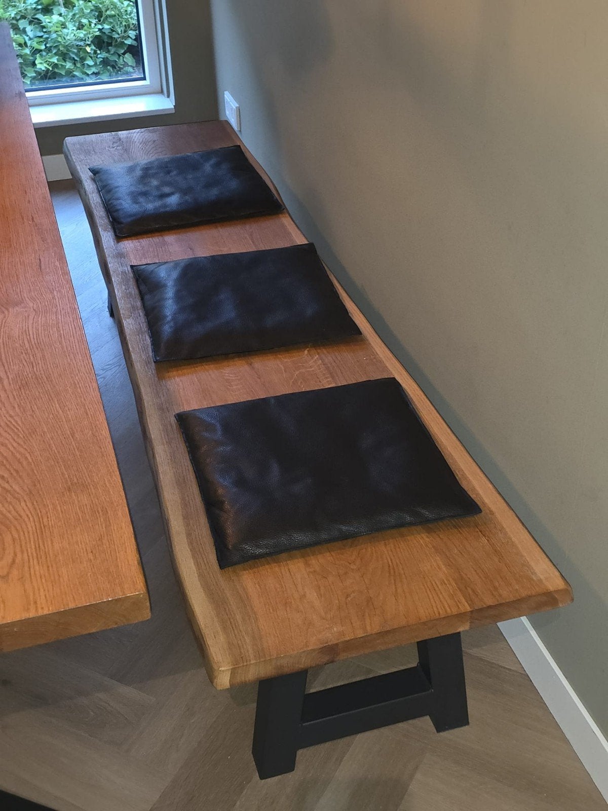 Robuuste eiken boomstambank, Huis en Inrichting, Tafels | Eettafels, Ophalen, Eikenhout, 200 cm of meer, 50 tot 100 cm