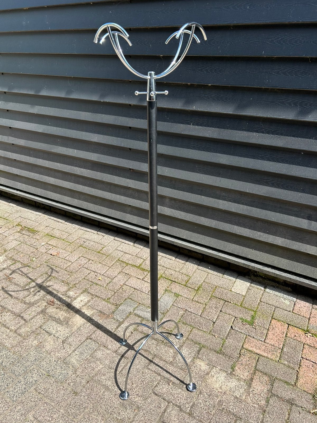 Vintage jaren 70/80 italiaans design kapstok, chrome zwart, Ophalen, ?, Zo goed als nieuw, Metaal