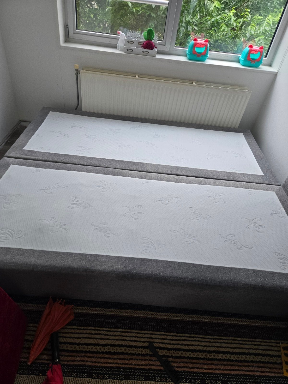 Complete Boxspringset 180x210 met Nachtkastjes en Lampen, Ophalen, 210 cm, Tweepersoons, Zo goed als nieuw