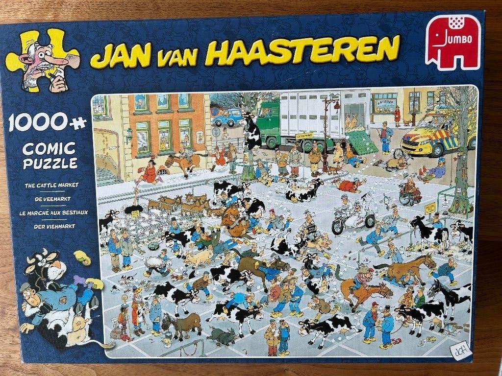 Jan van Haasteren - De Veemarkt 1000 stukjes, Ophalen, 500 t/m 1500 stukjes, Zo goed als nieuw, Legpuzzel