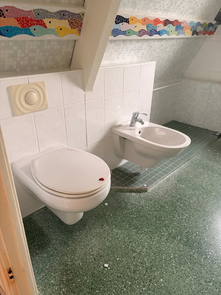 Gratis hangtoilet en bidet, wit, samen of los, Ophalen, Gebruikt, Toilet