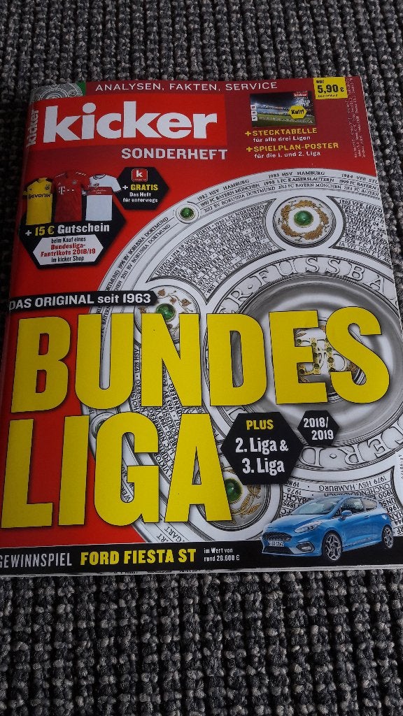 Kicker seizoensgids Bundesliga 2018/2019, Ophalen of Verzenden, Zo goed als nieuw, Buitenlandse clubs, Boek of Tijdschrift