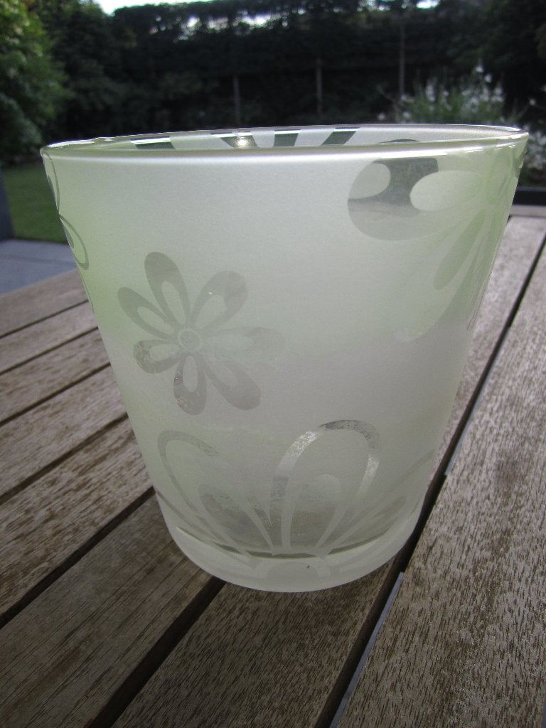glazen vaas / bloempot, Huis en Inrichting, Woonaccessoires | Vazen, Ophalen of Verzenden, Gebruikt, Glas