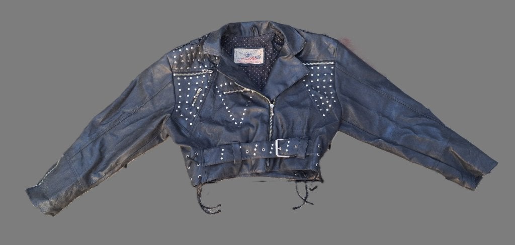 Vintage leren Jack dames Pamir Amsterdam S mt 36/38, Pamir Amsterdam, Zwart, Ophalen of Verzenden, Maat 36 (S)