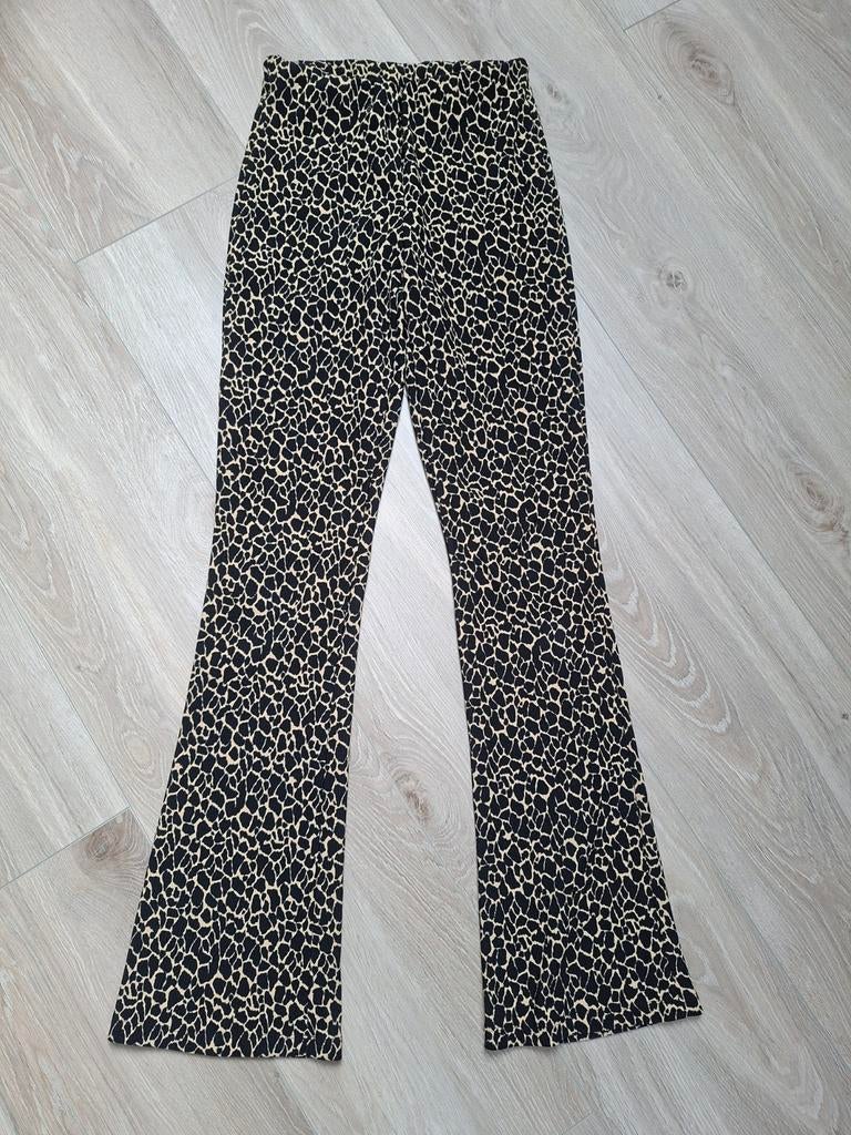Zwarte print flared broek Costes - maat S, Zwart, Ophalen of Verzenden, Costes, Maat 36 (S)