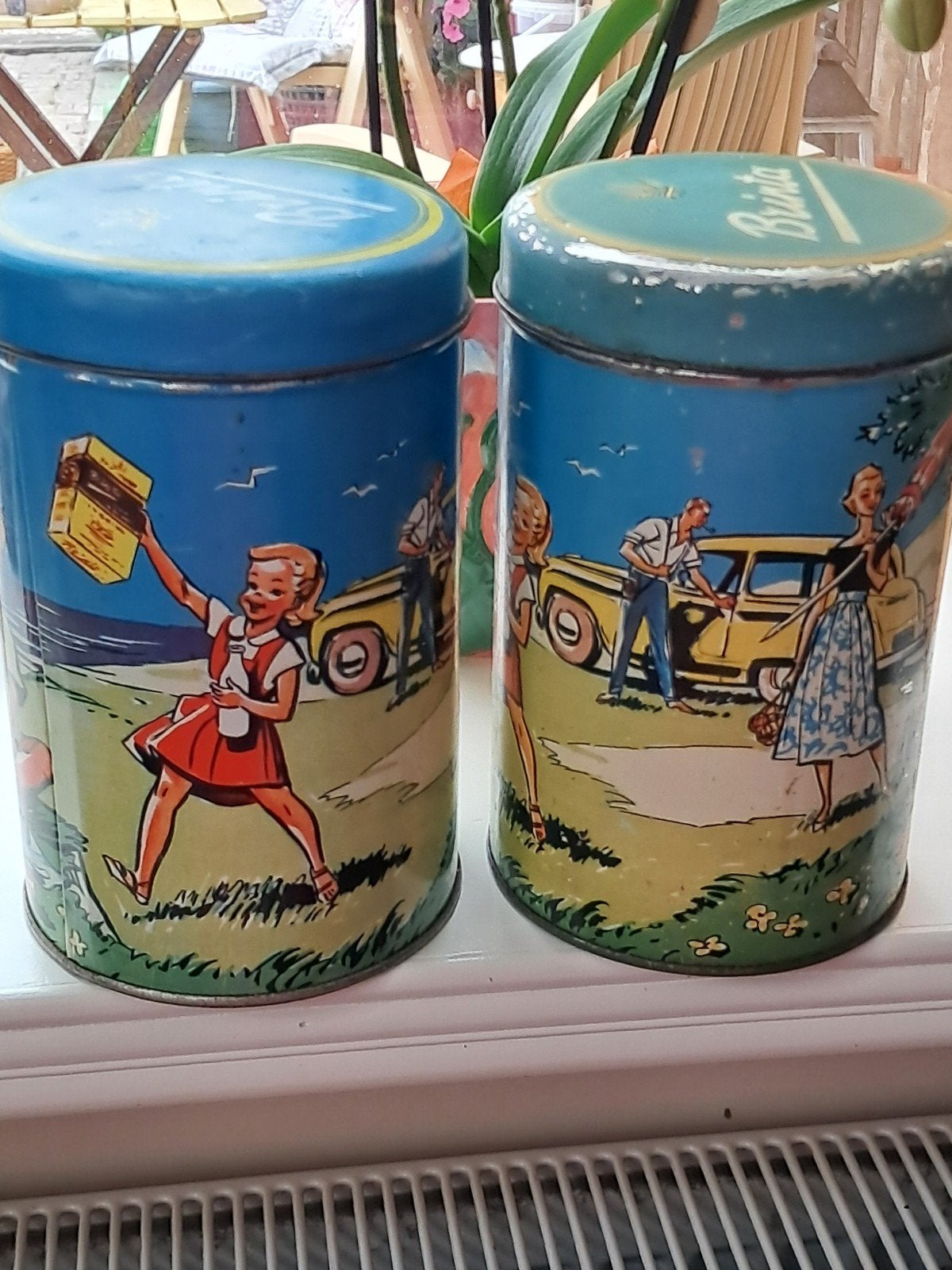 Vintage Brinta blikken (2 stuks) - Jaren '50/'60, Ophalen of Verzenden, Gebruikt, Overige