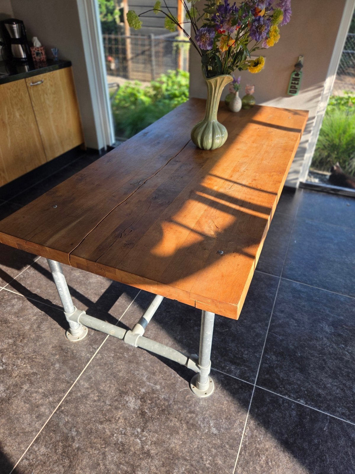 Keuken/tuintafel massief eiken, Ophalen