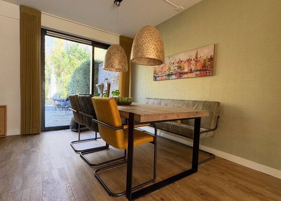Massief Eiken eettafel  |  220 x 95  |  6 persoons, Ophalen, Eikenhout, 200 cm of meer, 50 tot 100 cm