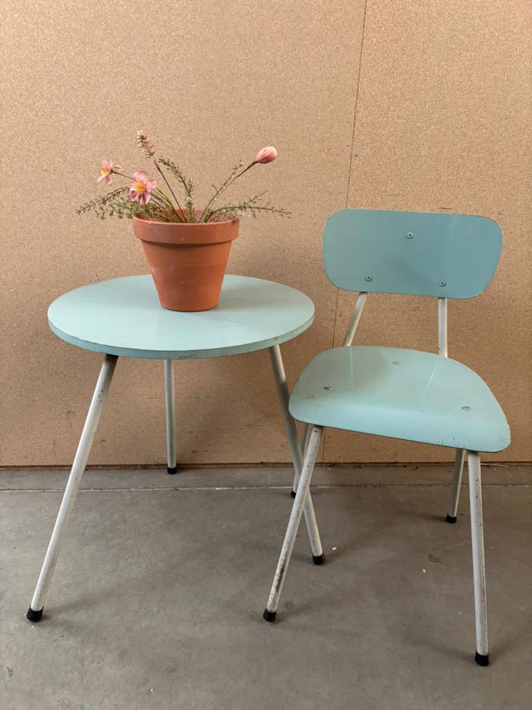 Vintage / retro tafel en stoel, Ophalen, Huis en Inrichting