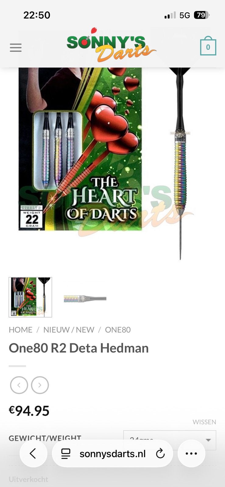 Ik ben opzoek naar nieuwe deta hedman pijlen R2 24 gram, Ophalen, Nieuw, Pijlen