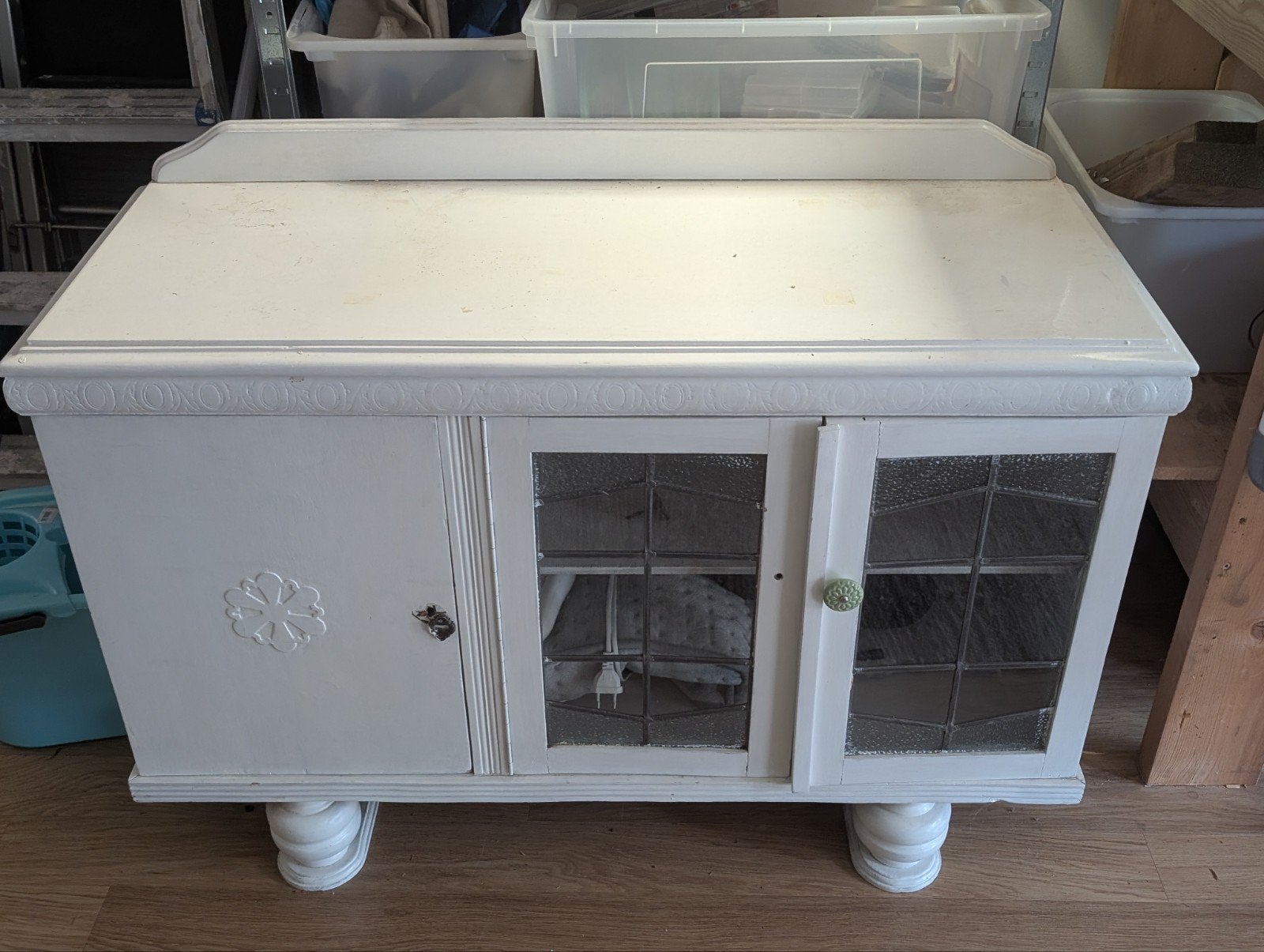 Witte buffetkast klein, Ophalen, Gebruikt, 25 tot 50 cm