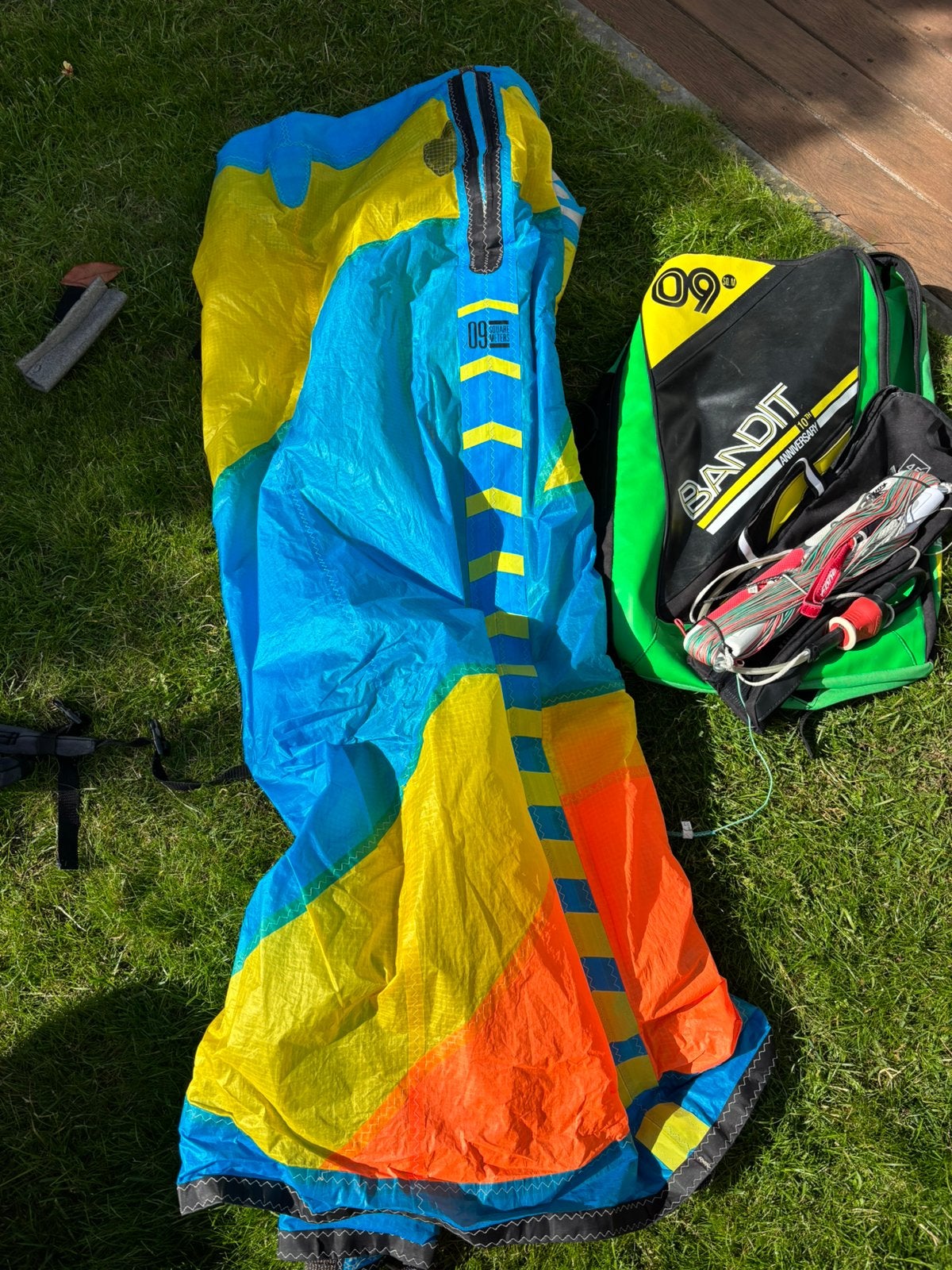 F-one Bandit 9 en 12 meter inclusief barren, Watersport en Boten, Kitesurfen, Ophalen, Gebruikt, Geen board, Kite