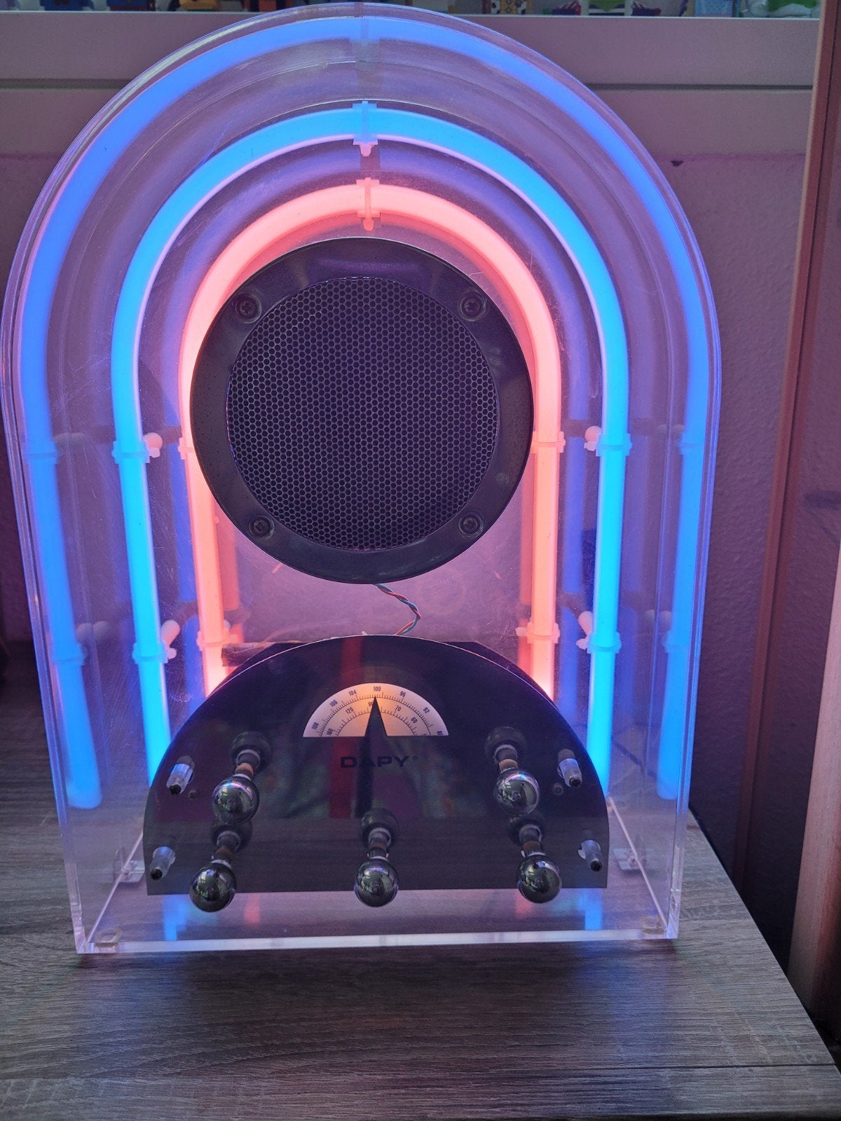 Dapy Vintage neon radio, Ophalen of Verzenden, Zo goed als nieuw