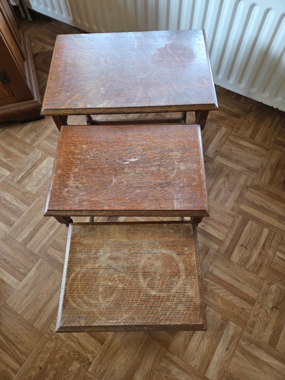 3 bijzettafels, Ophalen, Gebruikt, Rechthoekig, Minder dan 55 cm