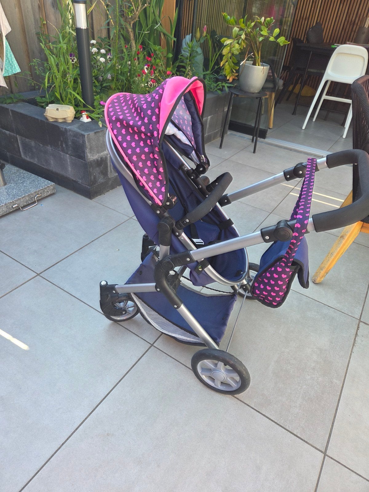 2-in-1 Poppenwagen en Buggy met Eenhoorn Design, Ophalen