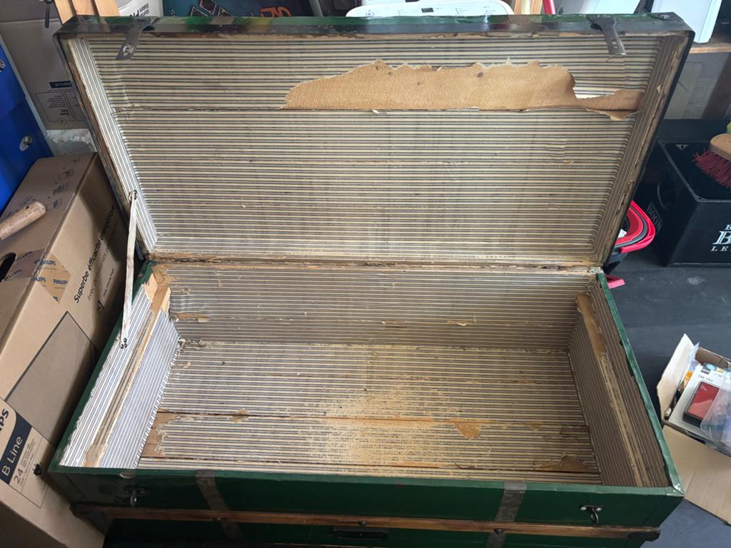 Vintage Kist - Groen met Metalen Beslag, Antiek en Kunst, Ophalen