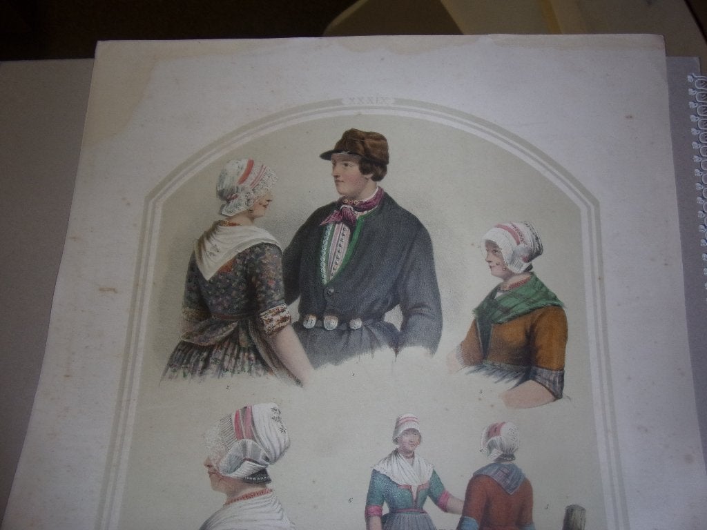 Klederdracht. Bing & Braet.Noord-Holland Eiland Urk 1857, Antiek en Kunst, 1800 - 1899, Ophalen of Verzenden, 38 cm, Met tekst