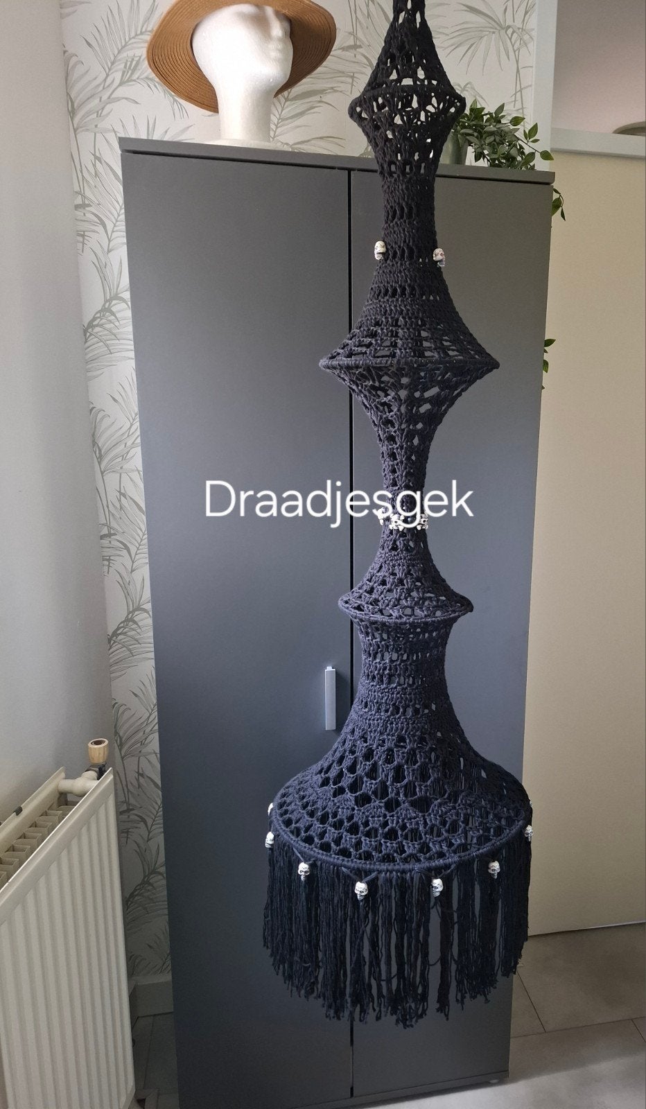 Halloween fishnet lamp gehaakt, Ophalen of Verzenden, Nieuw