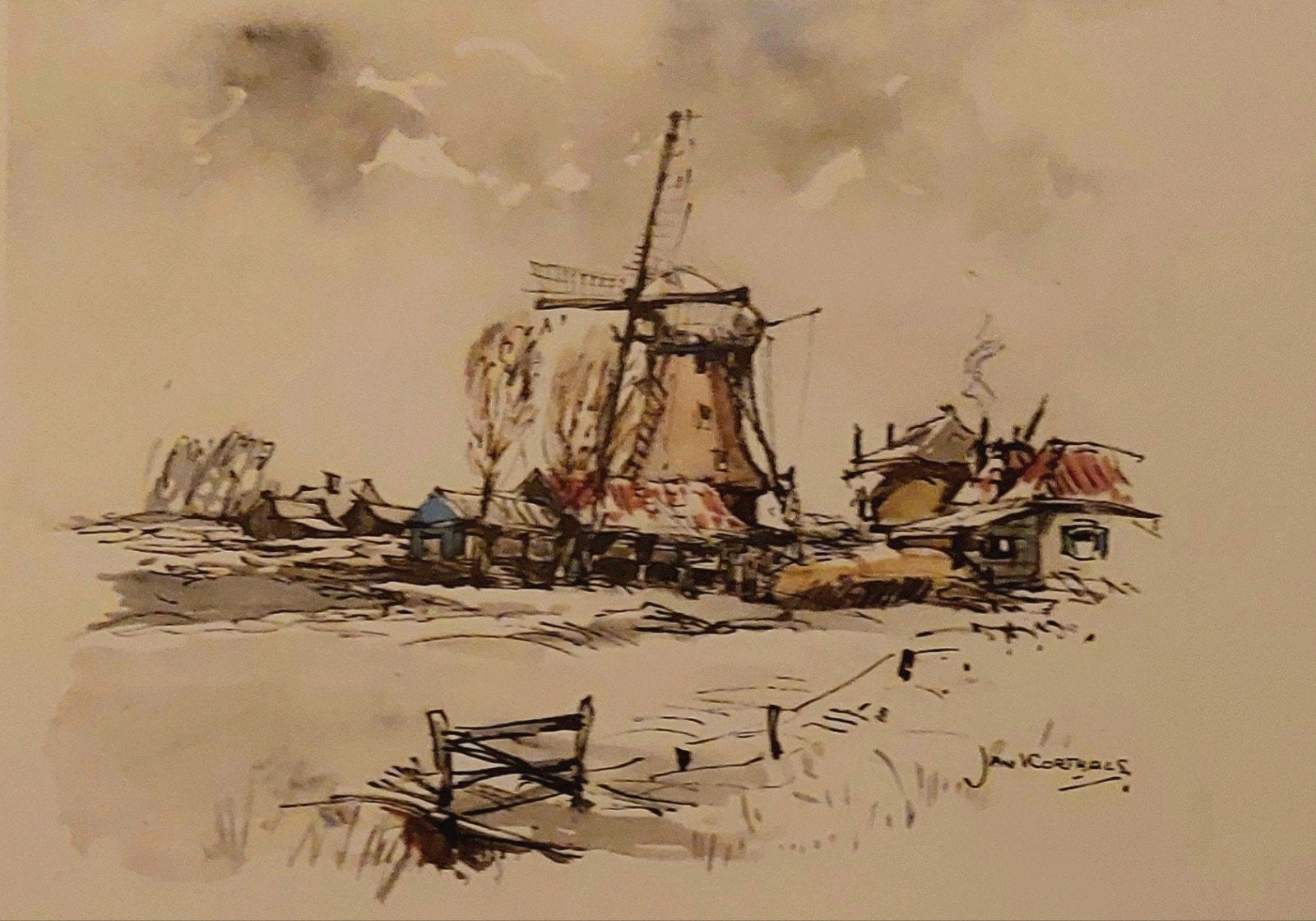 Molen bij Spaarndam ... Jan Korthals ...

Een aquarel schild, Ophalen of Verzenden