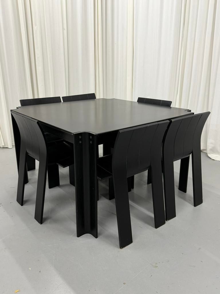 Gijs Bakker Strip stoelen en tafel voor Castelijn, Ophalen, Gebruikt, Dutch design, 4 tot 6 stoelen