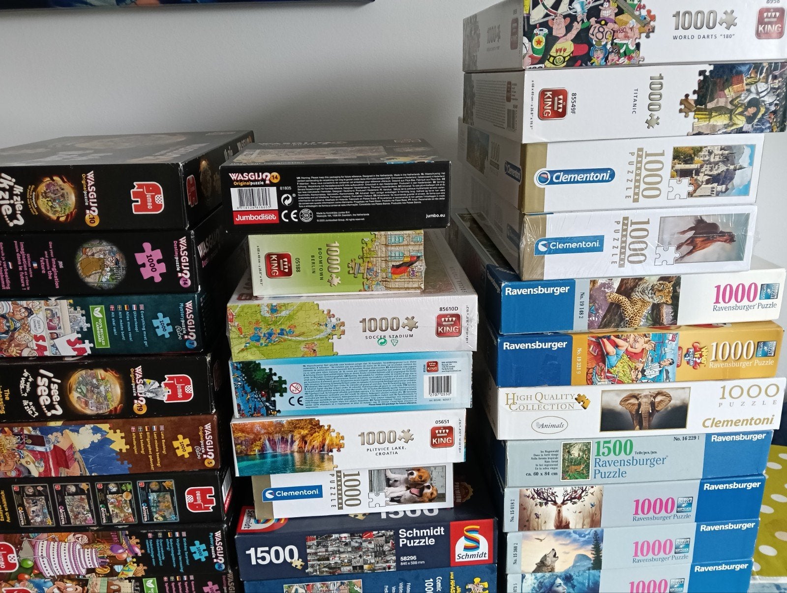 Grote collectie legpuzzels (1000-1500 stukjes), Ophalen, 500 t/m 1500 stukjes, Gebruikt, Legpuzzel