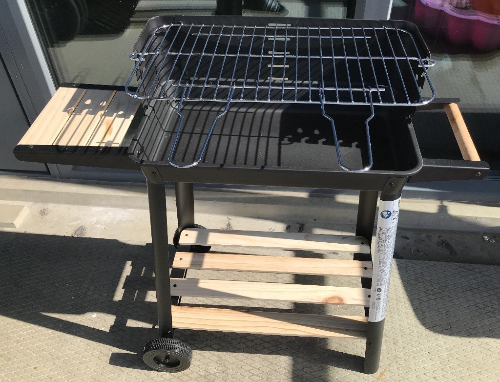 NIEUW Grote barbecue kolen grill met wielen en planken, Ophalen of Verzenden, Nieuw