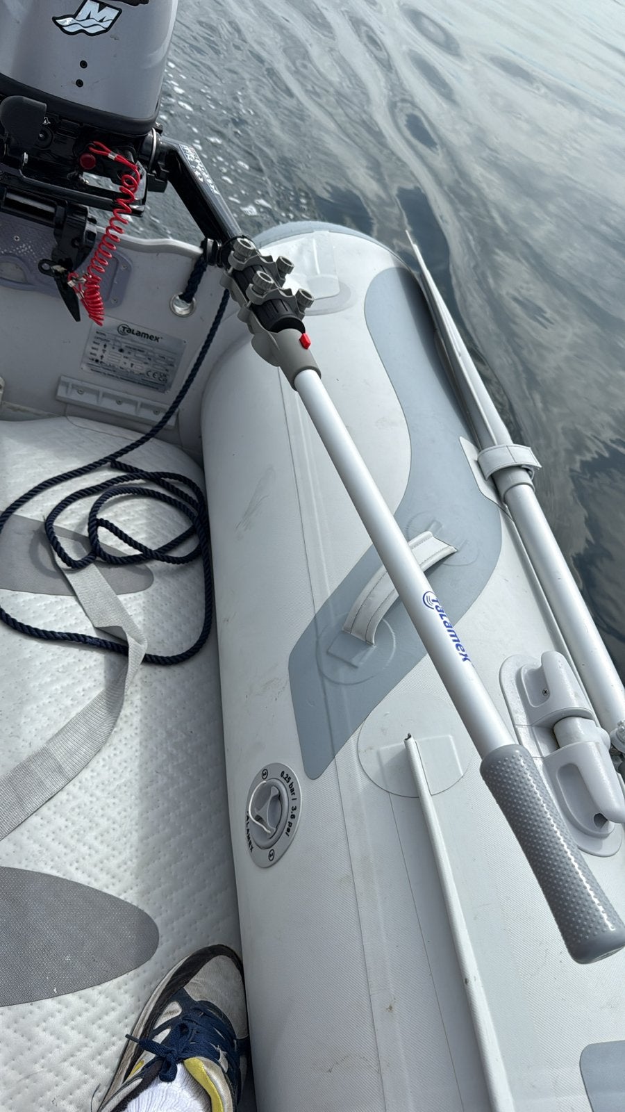 Talamex rubberboot met Mariner buitenboordmotor (5pk), Ophalen, Airdeck, Gebruikt, Inclusief motor
