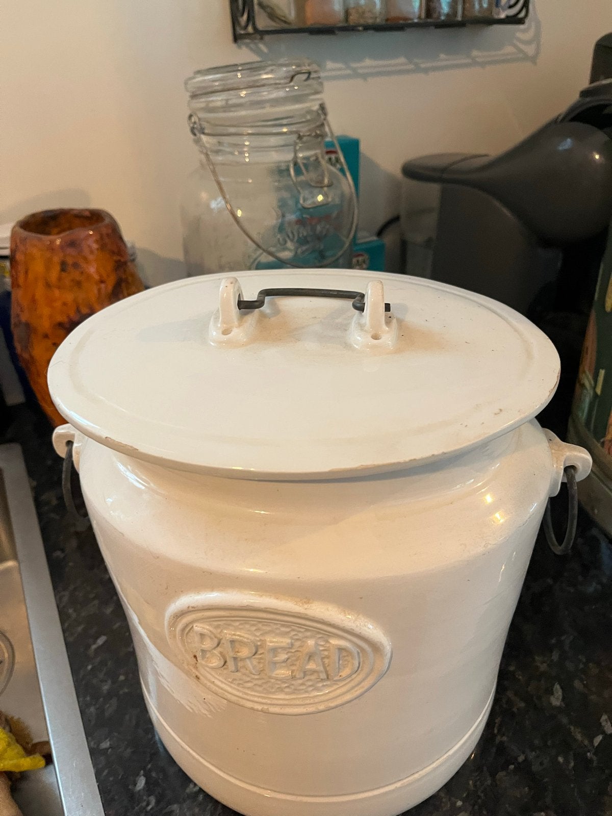 Oude porseleinen broodpot, Ophalen of Verzenden